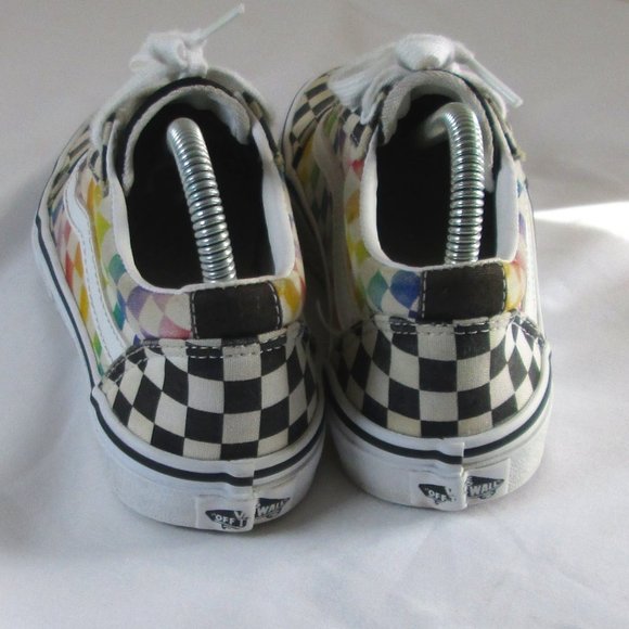 Vans Missy Multi-Colored Checkers Sneakers Size 2 Pre-worn Fair Condition - Picture 5 of 8